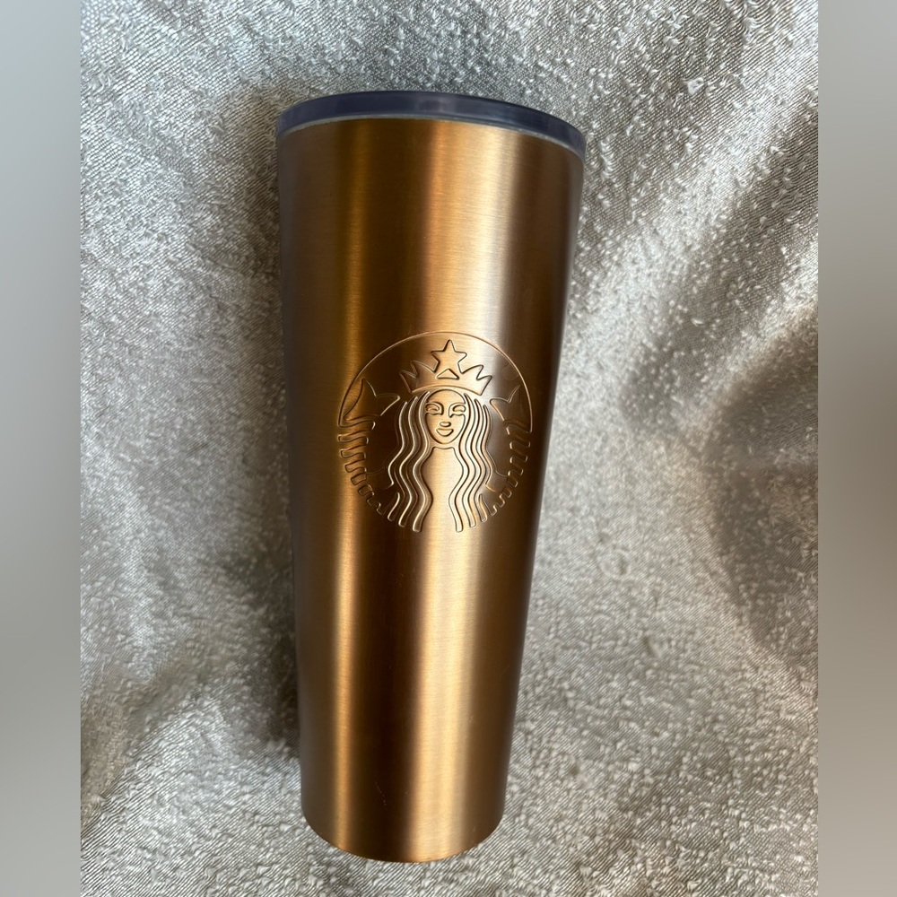 Starbucks 2022 Gold‎ Metallic Tumbler w/ Twist Lid 24 Oz